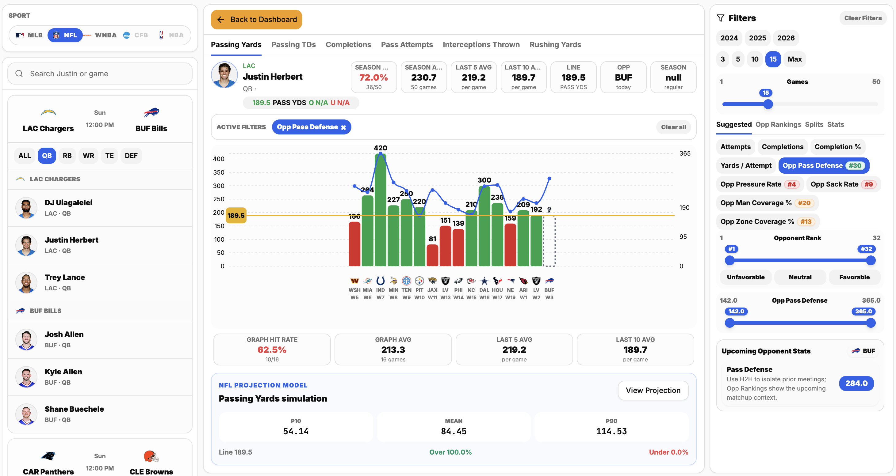 NFL Props Center preview
